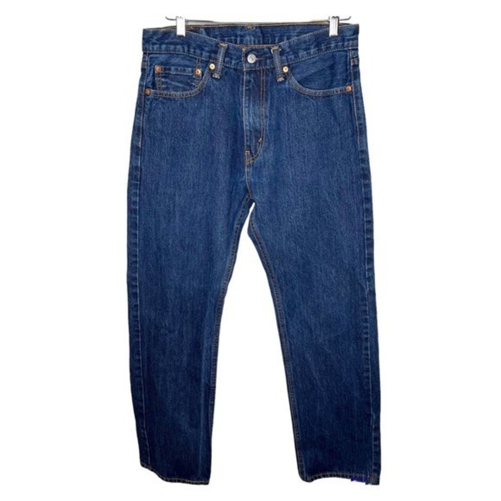 Levi's men's regular straight leg 505 denim blue jeans pockets zip size 32 x 32